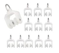 TOP-VIGOR 30Pcs Curtain Track Rollers, Plastic Curtain Rail Track Pulley, Twin Wheeled Curtain Track, Curtain Rail Gliders for Windows Shower Curtain Tracks