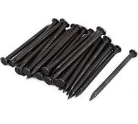 TOP-VIGOR 30Pcs Hardware Nails, 4mmx70mm Fiber Concrete Cement Wall Point Tip Nails, Wall Pins Tacks Nails for Woodworking, Panel Pins for Hanging Picture, Frame, Furniture, Construction, Black