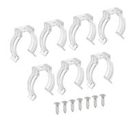 TOP-VIGOR 30Pcs T8 U Clips Holder Bracket Fluorescent Tube Light Fixture Plastic Pipe Clamps with Screws for LED Bulbs Ceiling Lamp to Prevent Sagging, Clear