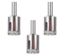 TOP-VIGOR 3Pcs 22mm Diamond Drill Bit Hole Saw, Hollow Core Drill Bit Hole Saw Tools, Hole Cutter Glass Center Pilot Drilling Bits for Glass Ceramics Porcelain Tile Stone Granite Marble