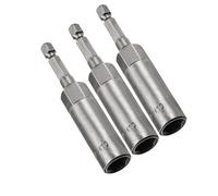 TOP-VIGOR 3Pcs 80mm Nut Setter Driver Drill Bit Set, 1/4 inch Hex Shank Quick Change, 10mm Length Metric Nut Driver Set for Woodworking, Auto Repairing, Machine Maintenance, Furnitures