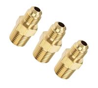 TOP-VIGOR 3Pcs Brass Pipe Fitting, 1/4 SAE Flare Male to 1/4 NPT Female Thread, Tubing Adapter Hose Connector for Air Conditioner Refrigeration