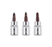 TOP-VIGOR 3Pcs Phillips Bit Socket, 3/8" Drive x PH1 - PH3 Key Socket, Premium S2 Steel Bits, 48mm Length Bit with Hex Shank Power Drill Adapter for Car, Trucks Repair(for Hand Use Only)