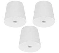 TOP-VIGOR 3Pcs Rubber Tapered Plug, 26mm to 33mm Drilled Rubber Stopper,Tapered Lab Seal Silicone Stoppers Lab Plug with Hole Test Tube Bungs for Lab Home Flasks Glass Containers Test Tube, White