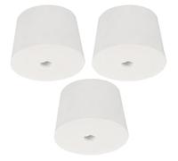 TOP-VIGOR 3Pcs Rubber Tapered Plug, 38mm to 45mm Drilled Rubber Stopper,Tapered Lab Seal Silicone Stoppers Lab Plug with Hole Test Tube Bungs for Lab Home Flasks Glass Containers Test Tube, White