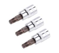 TOP-VIGOR 3Pcs Torx Bit Socket, 3/8" Drive x T45 CR-V Key Socket, Premium S2 Steel Bits, Torx Bit with 48mm Length for Torque Wrench, Ratchet Wrench, Impact Power Drills, Slide Bar