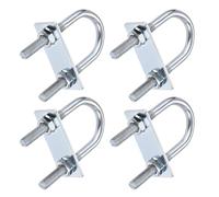 TOP-VIGOR 4 sets M8 Round U-Bolts, 31mm Inner Width 90mm Length Steel U-Bolts with Nut, Plate for Building Installations Mechanical Parts Connection Cehicles Ships