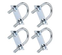 TOP-VIGOR 4 sets M8 Round U-Bolts, 35mm Inner Width 75mm Length Steel U-Bolts with Nut, Plate for Building Installations Mechanical Parts Connection Cehicles Ships