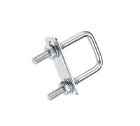 TOP-VIGOR 4 sets M8 Square U-Bolts, 25mm Inner Width 90mm Length Steel U-Bolts with Nut, Plate, Washer for Building Installations Mechanical Parts Connection Cehicles Ships