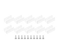 TOP-VIGOR 40Pcs LED Strip Light Clips, Mounting Bracket Fixing Clips Plastic Clamp Holders Waterproof LED Strip with Screws for 9.5-10.3mm Neon RGB Light Cable Ribbon, Clear