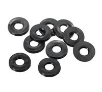 TOP-VIGOR 40Pcs Rubber Flat Washers, 11mm OD 5mm ID 1.6mm Thickness Heavy Duty Black Rubber Grommet Vibration Damping Pads Sealing Gasket Washers for Faucet Pipe Water Hose Fastener Bolt