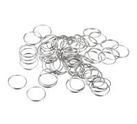 TOP-VIGOR 48Pcs Double Loops Split Rings, 15 * 12.5 * 0.7mm Key Hoop, Multi-Purpose Keychain Loops, Round O Ring Keyring Connector for Car Keys, Dog Tag Ring, DIY Crafts, Silver