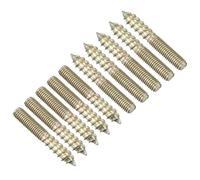 TOP-VIGOR 48Pcs Hanger Bolts, M5x35mm Double Headed Bolts Self Tapping Screw, Double Ended Dowel Screws, Screw Dowels Hanger, Threaded Lag Wood Screws and Machine Bolts for Wood Joint Furniture