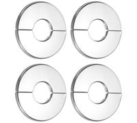 TOP-VIGOR 4pcs 24mm Wall Split Flange Pipe Cover, 304 Stainless Steel Round Pipe Escutcheon Plate with Adhesive Backing for Radiator, Water and Heating Pipe Wall Hole Decoration