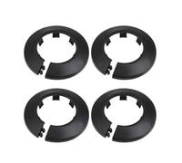 TOP-VIGOR 4pcs 41.5mm Pipe Cover Decoration, Click-in PP Plastic Escutcheon Pipe Collar for Water Pipe, Drain Line, Toilet Waste Pipe, Wall Pipe Entry Decoration Trim and Bathroom Plumbing Black