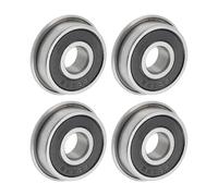 TOP-VIGOR 4Pcs F608-2RS Flanged Ball Bearing, 8x22x7mm Double Sealed Chrome Steel Bearing for glider, wheels, lawnmowers, printers, motors, reducer, electronic equipment