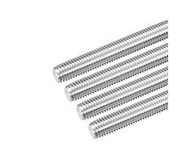 TOP-VIGOR 4Pcs M12 x 180mm Fully Threaded Rod, 304 Stainless Steel Right Hand Threads Rods, Fully Studding Rod Bar for Anchor Bolts, Clamps, Hangers and U-Bolts