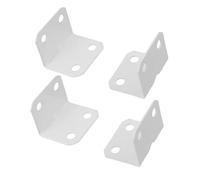 TOP-VIGOR 4Pcs White L Corner Brackets for Wood, Carbon Steel 90 Degree Right Angle Shelf Brackets Supports, Joining Fixing Repair Connector