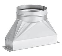 TOP-VIGOR 5 Inch Diameter Duct Transition, 3-1/4" x 10" to 5" Rectangular to Round Duct Transition, Galvanized HVAC Vent Connector for Exhaust Fan, Dryer Vent Hose, Industrial HVAC Ventilation