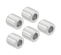 TOP-VIGOR 5 Pcs M10 x 1mm Male to M6 x 1mm Reducing Nut, Steel Threaded Insert Adapter, 10mm Long Fine Thread Sleeve for Lamp Pipe & Metal Fitting Repair