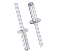 TOP-VIGOR 50 Pcs Aluminium Blind Rivets 6mm x 20mm, Pop Rivets for Metal with Mandrel, Open End Flat Head Rivets for DIY, Furniture & General Fixing