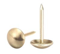 TOP-VIGOR 50Pcs Gold Upholstery Tacks 9mm x 17mm, Decorative Metal Furniture Pins for Chairs, Cork Boards & DIY Projects