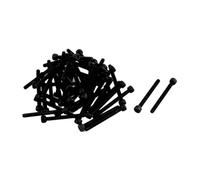 TOP-VIGOR 50Pcs Hexagon Socket Head Cap Screws, M2.5 x 25mm 12.9 Alloy Steel Replacement Machine Fastener Screws, Fully Thread for Bicycle Motorcycle Repair, Professionals Landlords Repairmen, Black