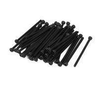 TOP-VIGOR 50Pcs Hexagon Socket Head Cap Screws, M2 x 30mm 12.9 Alloy Steel Replacement Machine Fastener Screws, Fully Thread for Bicycle Motorcycle Repair, Professionals Landlords Repairmen, Black