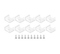 TOP-VIGOR 50Pcs LED Strip Light Clips, Mounting Bracket Fixing Clips Plastic Clamp Holders Waterproof LED Strip with Screws for 12mm Neon RGB Light Cable Ribbon, Clear