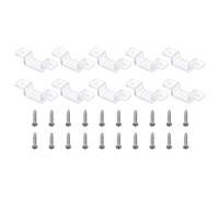 TOP-VIGOR 50Pcs LED Strip Light Clips, Mounting Bracket Fixing Clips Plastic Clamp Holders Waterproof LED Strip with Screws for 11-14mm Neon RGB Light Cable Ribbon, Translucent