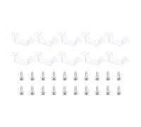 TOP-VIGOR 50Pcs LED Strip Light Clips, Mounting Bracket Fixing Clips Plastic Clamp Holders Waterproof LED Strip with Screws for 16-19mm Neon RGB Light Cable Ribbon, Translucent