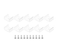TOP-VIGOR 50Pcs LED Strip Light Clips, Waterproof Mounting Bracket Fixing Clips Plastic Clamp Holders with Screws, Lights Install Fixing Clips Clamp for 10mmLight Cable Ribbon, Translucent