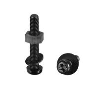 TOP-VIGOR 50Pcs M5x30mm Nylon Screw Nut Washer Assortment Kit, Round Head Machine Screw Bolt Nuts Flat Washers for Fixing Component, Industrial and Construction Fasteners, Black