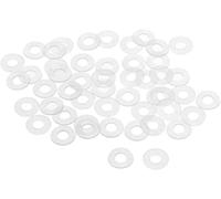 TOP-VIGOR 50Pcs M6 Clear Nylon Flat Washers, 12mm OD 6mm ID 1.5mm Thickness for Faucet Pipe Screws Washer Spacers Valve Replacement