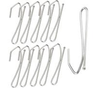 TOP-VIGOR 50Pcs Metal Curtain Hooks, Pinch Pleat Curtain Hooks, Pins-On Drapery Hooks for Shower Curtain, Window Curtain and Door Curtain
