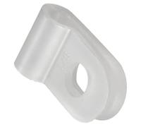 TOP-VIGOR 50Pcs Nylon R-Type Cable Clamp Clips, 3.1mm Plastic Cable Clamp Assortment Kit Fastener, Plastic Wire Clamp Clips for Electrical Cable Wire Conduit Cable Management, White CC-0