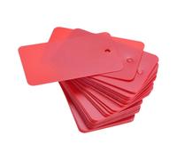 TOP-VIGOR 50Pcs Plastic Shipping Tags, 30x50x0.3mm Waterproof Hang Tags, Blank Labeling with Eyelet for Product Identification Labels Valve Marking Outdoor Tagging, Red