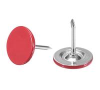TOP-VIGOR 50pcs Red Flat Head Upholstery Tacks, Heavy Duty Push Pins, 11mm x 13mm Decorative Thumb Tacks for Wall, Cork Board, Furniture and Notice Board