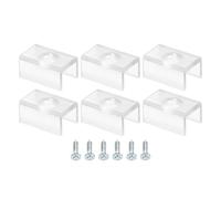TOP-VIGOR 50Pcs Rope Light Mounting Clips, LED Strip Light Clips Wall Channel Mounting Fixing Clamps Holder Accessories with Screws for 9.5-10mm Neon RGB Light Cable Ribbon, Clear