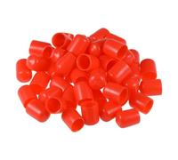 TOP-VIGOR 50Pcs Rubber End Cap 13mm ID - Red Flexible Round Vinyl Screw End Caps and Thread Protectors for Bolts Screws Tubes Cables Wires - Soft Rubber Covers for Indoor Outdoor Use