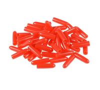 TOP-VIGOR 50Pcs Rubber End Cap 2mm ID - Red Flexible Round Vinyl Screw End Caps and Thread Protectors for Bolts Screws Tubes Cables Wires - Soft Rubber Covers for Indoor Outdoor Use