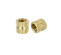 TOP-VIGOR 50Pcs Threaded Insert Knurled Nuts, M4 x 5mm x 5mm OD Brass Female Thread Knurled Nuts, Embedment Nut Insert for 3D Printer