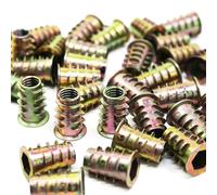 TOP-VIGOR 50Pcs Threaded Insert Nuts for Wood, M8 Insert Hex Socket Nuts, Flanged Hex Socket Screw, Zinc Alloy Threaded Rivet Hex Drive Head Nut for Wood Timber Furniture Carpenter DIY