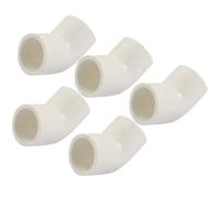 TOP-VIGOR 5Pcs 20mm Slip 45 Degree PVC Pipe Fitting Elbow Coupling Connector, Water Pipe Slip Socket Connector for PVC Pipe Corner Connection, White