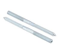 TOP-VIGOR 5Pcs Hanger Bolts, M10x130mm Double Headed Bolts Self Tapping Screw, Double Ended Dowel Screws, Screw Dowels Hanger, Threaded Lag Wood Screws and Machine Bolts for Wood Joint Furniture