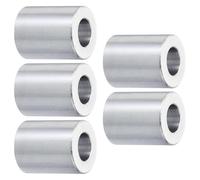 TOP-VIGOR 5Pcs M10 Aluminum Spacer, 10.5mm ID x 20mm OD x 25mm Length Metal Spacer, Round Plain Finish Spacer Screw Standoff Bushing for M10 Screws Bolts and Rods