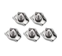 TOP-VIGOR 5Pcs M3 Simplex Bolt Wire Rope Clip, 304 Stainless Steel Wire Rope Cable Clamp Single Bolt Rigging Fasteners for Clothesline, Awning Fastening, Rigging Railing