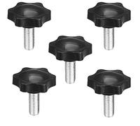 TOP-VIGOR 5Pcs M6 x 16mm Clamping Screw Knob Star Shaped, 32mm Dia Plum Hex Shaped Plastic Head Clamping Knob Male Thread Grips