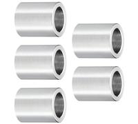 TOP-VIGOR 5Pcs M8 Aluminum Spacer, 8.2mm ID x 12mm OD x 15mm Length Metal Spacer, Round Plain Finish Spacer Screw Standoff Bushing for M8 Screws Bolts and Rods