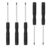 TOP-VIGOR 5pcs Mini Slotted Screwdriver 2mm Flat Head 82mm Length, Small Precision Screwdrivers with Non-Slip Handle for Electronics, Glasses, Watch, Computer and Small Appliance Repair